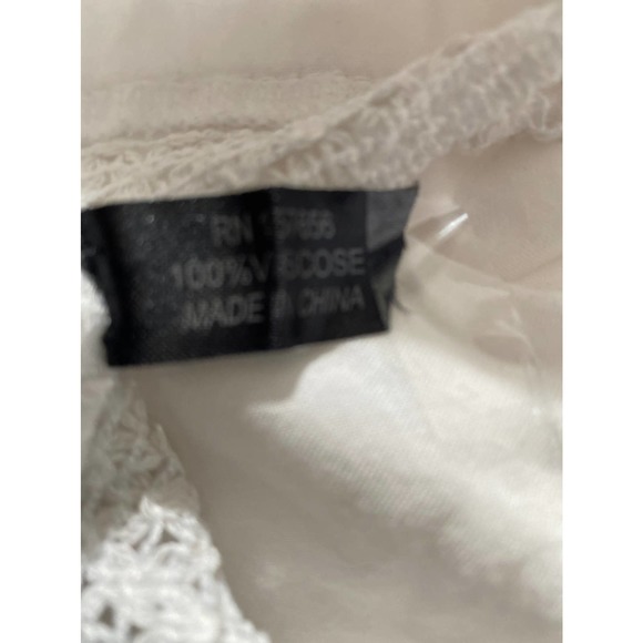 Boho Peasant Pom-Pom White Long Sleeve V-Neck Blouse One Size - Picture 7 of 7